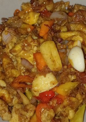 Foto resep 2. LAUK HEMAT Telur Orak Arik Pedas
