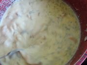 Una foto de crema de bechamel