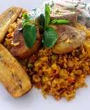 Lomo de Cerdo (Pork) con arroz a la Jardinera a lo Carmelita