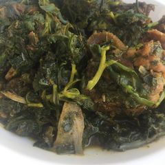 A picture of Afang Soup.