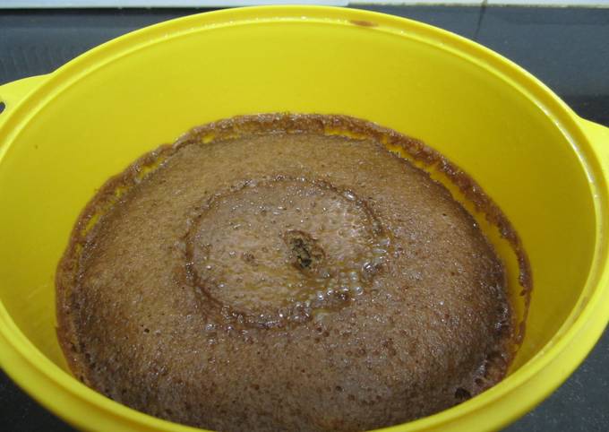 Eggless Choco-Coffee Cake (Microwave)