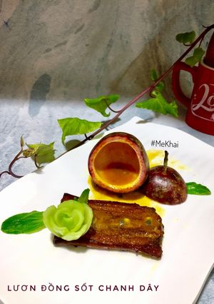Hình của món Lươn đồng sốt chanh dây.