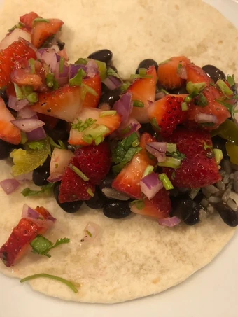 Simple Way Make Recipe Black bean tacos with strawberry salsa that is Delicious, Delicious}