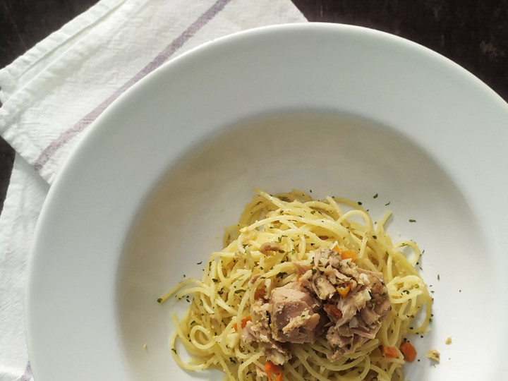 Resep Aglio olio tuna spaghetti, Bisa Manjain Lidah
