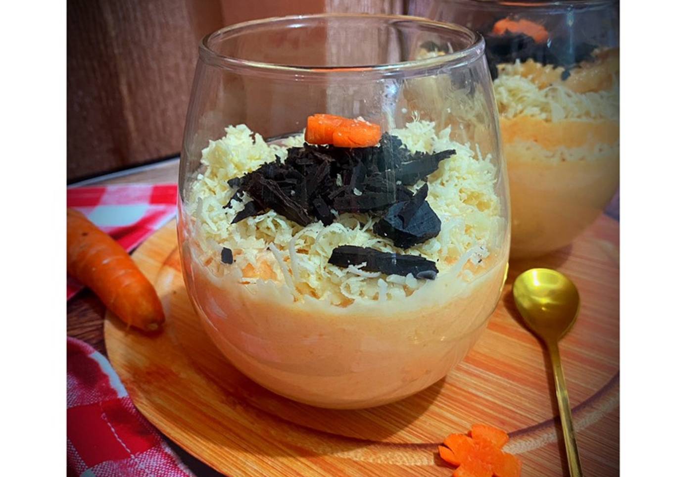 Puding Silky Wortel Keju Coklat