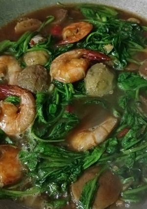 Foto resep 1302. Cah Kangkung Udang Kecap Simple
