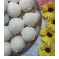 A picture of 3 Ingredient Coconut Ladoo.