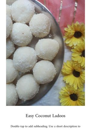 A picture of 3 Ingredient Coconut Ladoo.