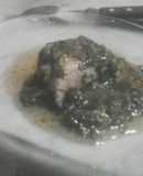 Solomillo de Cerdo con Espinacas braseadas en Vino y Mostaza