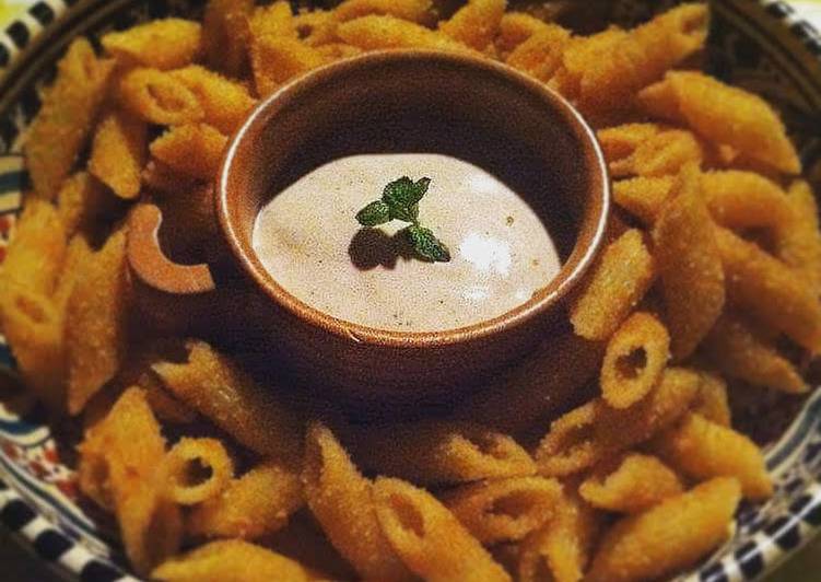 Mezze Penne con Mousse di Tonno alla Menta “Nachos Style”