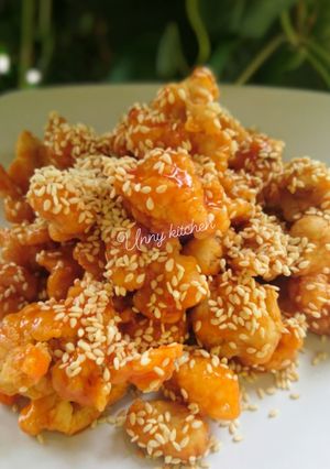 Foto resep Ayam popcorn saos honey lemon