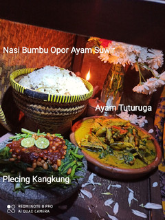 Foto resep Nasi Bumbu Opor Ayam Suwir,Ayam Tuturuga dan Plecing Kangkung
