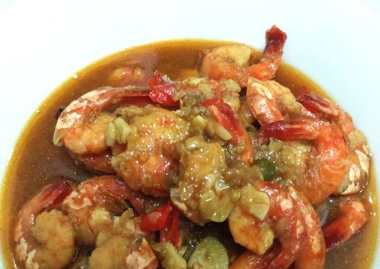 Tumis Udang Kupas Saus Tiram