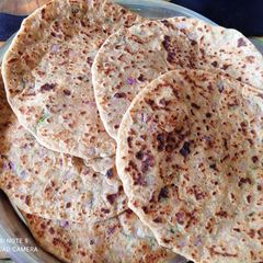 A picture of Purple Yam Parathas.