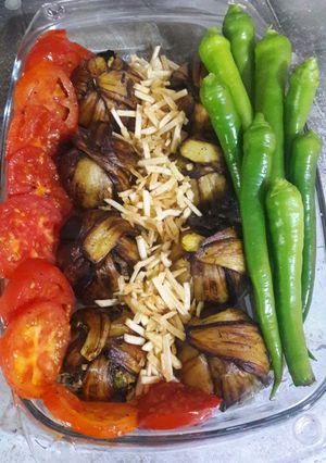 عکسی از دستور بقچه بادمجان؛ بادمجان شکم پر