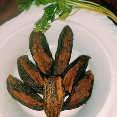 A picture of Stuffed Karela Masala.