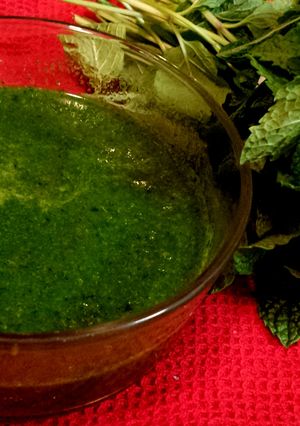 A picture of Green chutney for Chaat.