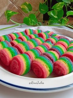 Foto resep Mini Rainbow Roll Cake