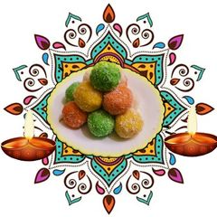 A picture of Coconut ladoo recipe | Nariyal ladoo .