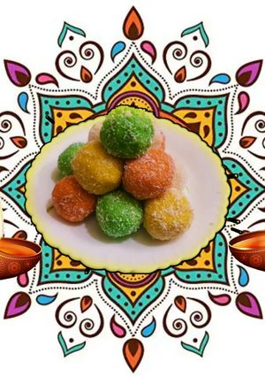 A picture of Coconut ladoo recipe | Nariyal ladoo .