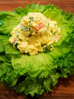 A picture of Mike's Southwestern Egg Salad On Jalapeño Bagels.