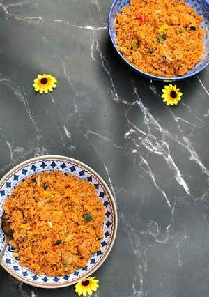 A picture of Jollof couscous.