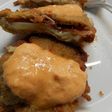 San jacobos de setas con salsa de piquillos