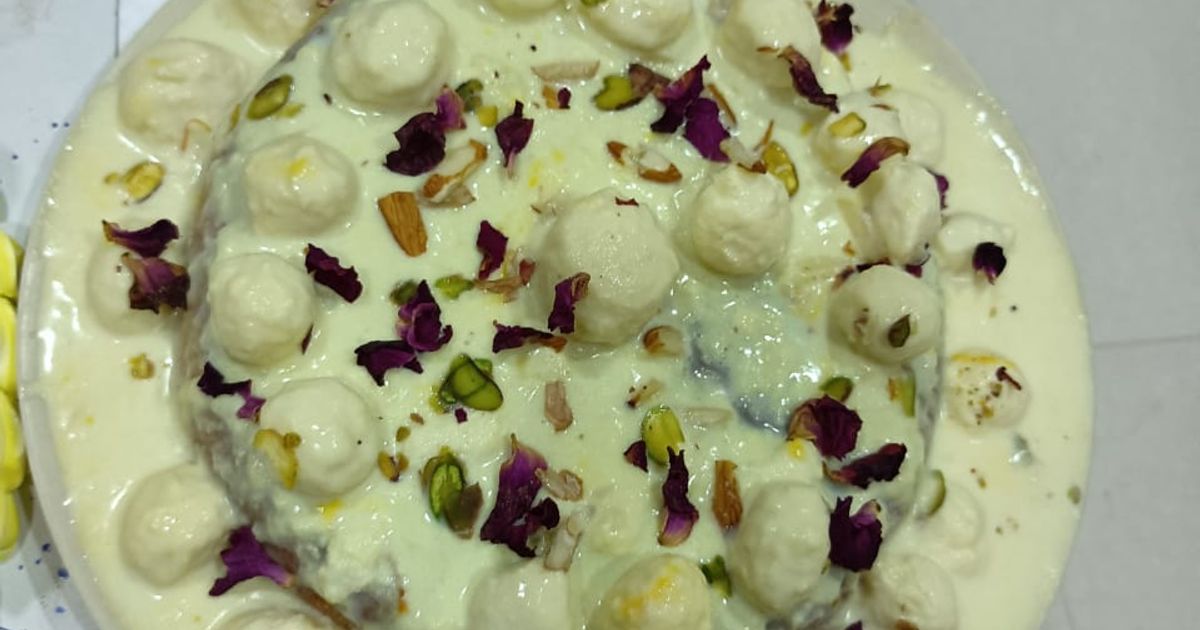 Kajal Panchmatiya દ્વારા રેસીપી અંગુર રબડી કેક (Angoor Rabdi Cake ...
