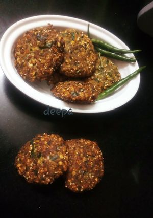 A picture of Keerai badai(spinach dal vada).