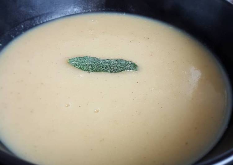 Parsnip and white bean soup with sage