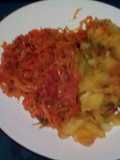 Mashed bananas with cabbage