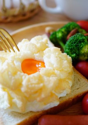 網美料理自己動手做~雲朵蛋吐司! 的食譜成品照片