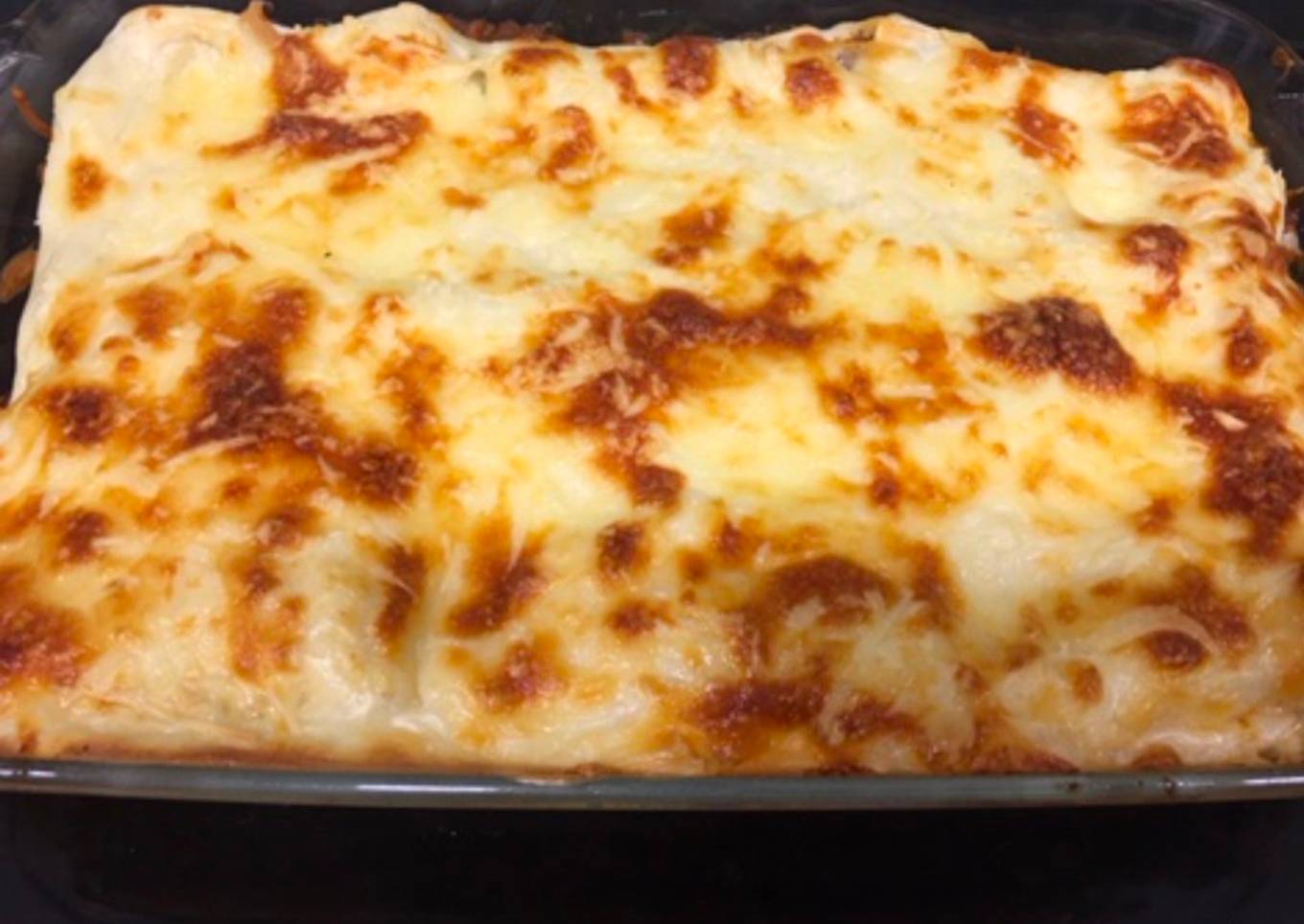 Lasaña de carne y champiñones