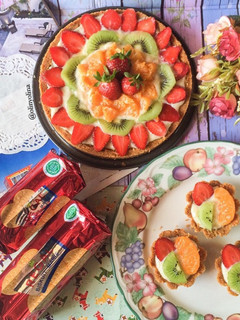 Foto resep Marie Regal Fruit Tart (No Bake Pie) by @olinyolina #MarieRegalBiscuits