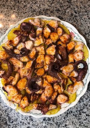 Una foto de Pulpo a la gallega al microondas