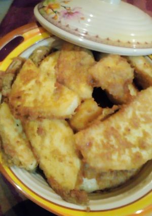 A picture of Fried yam with egg.