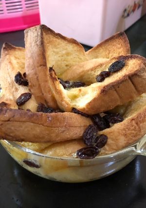 Foto resep Raisins Bread Pudding Ala Vileen