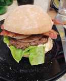 Beef burger 🍔 in a gluten free bun.😋😋😋