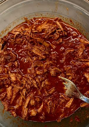 A picture of Cochinita Pibil Tacos in the Crockpot 🌮.