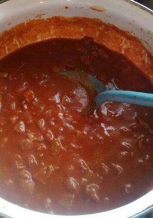 Una foto de Carne de res con chile colorado