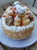Tarta de nata y fresas