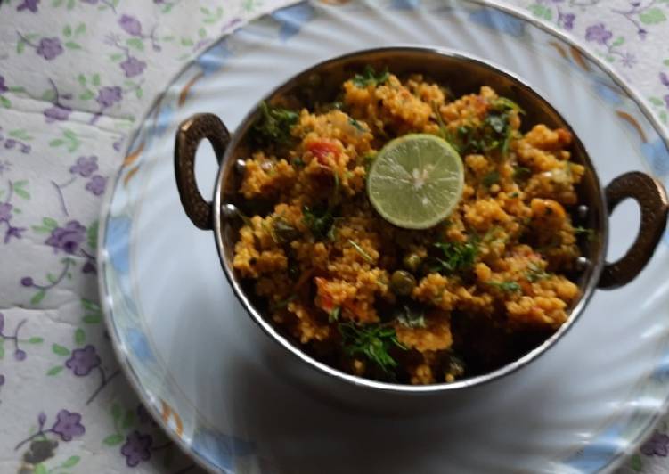 Foxtail millets green peas upma