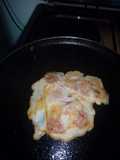 Smokie fried in egg