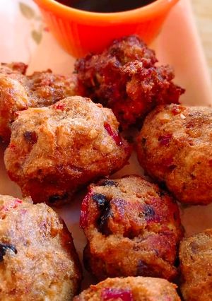 Una foto de Buñuelos de tofu y berenjenas