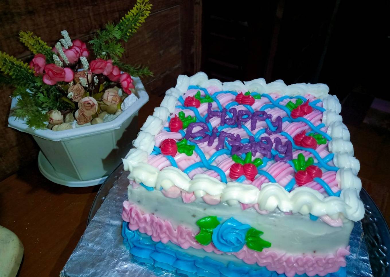 Base cake brownis kukus (Kue tart)