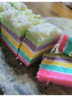 Foto resep Rainbow cake kukus, super lembut