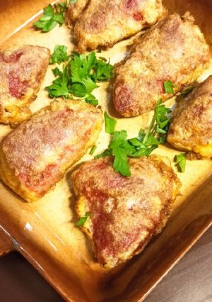 Una foto de Piquillos rellenos de bacalao