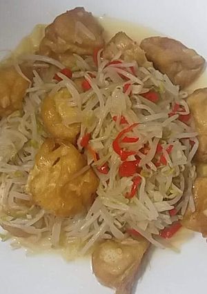 Foto resep Taoge Cah Tahu Putih Simple Dan Enak