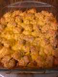 Hot dog tater tot casserole
