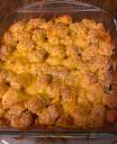 Hot dog tater tot casserole